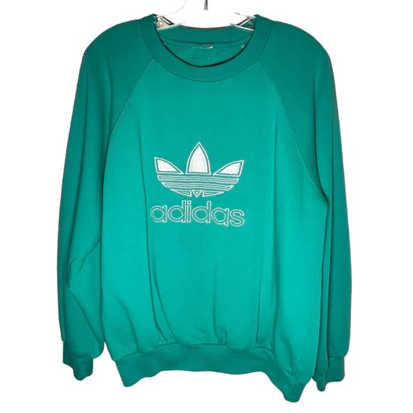 adidas Other - Adidas Vintage Embroidered Logo Pullover Sweatshirt Green white Unisex M/L